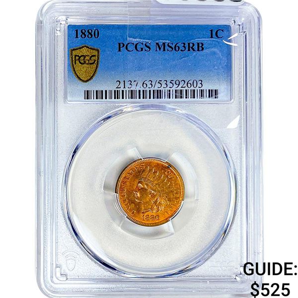 1880 Indian Head Cent PCGS MS63 RB