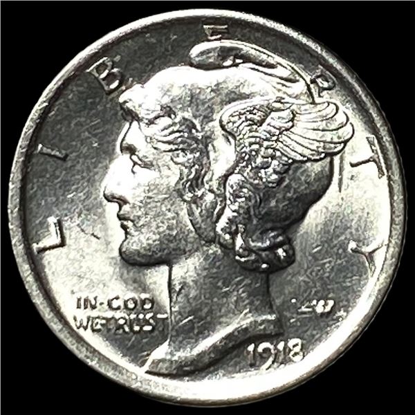 1918 Silver Mercury Dime CHOICE BU