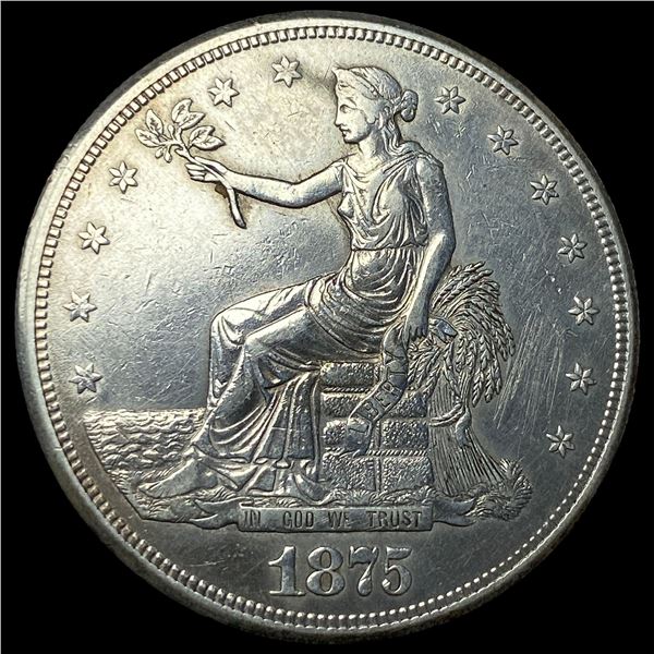 1875-S Silver Trade Dollar CLOSELY   UNCIRCULATED