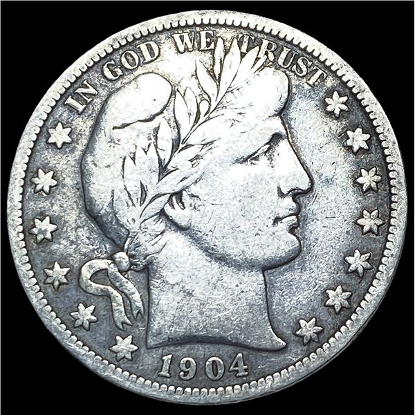 1904-S Silver Barber Half Dollar LIGHTLY   CIRCULATED