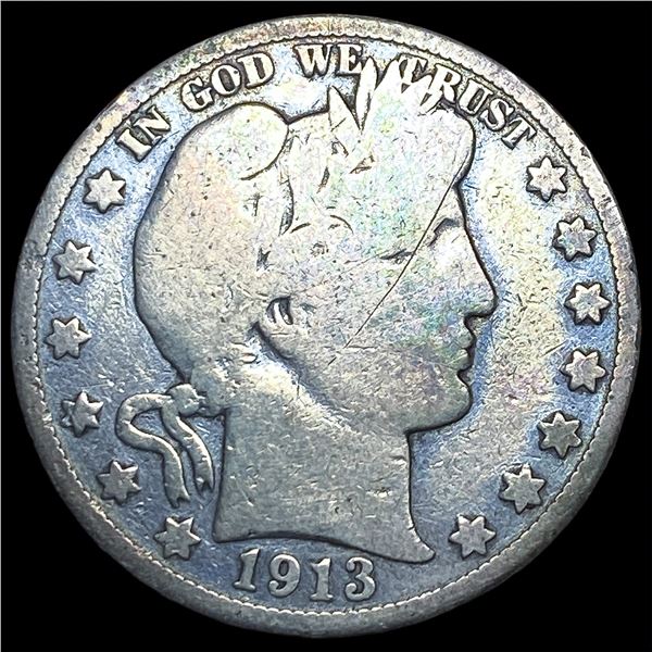 1913 Silver Barber Half Dollar NICELY   CIRCULATED