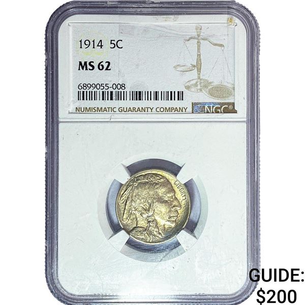 1914 Buffalo Nickel NGC MS62