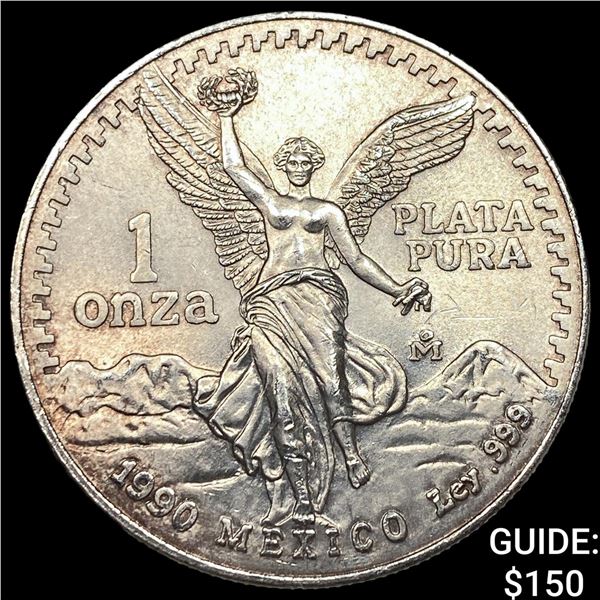 1990 Mexico Silver 1 Oz Libertad GEM BU