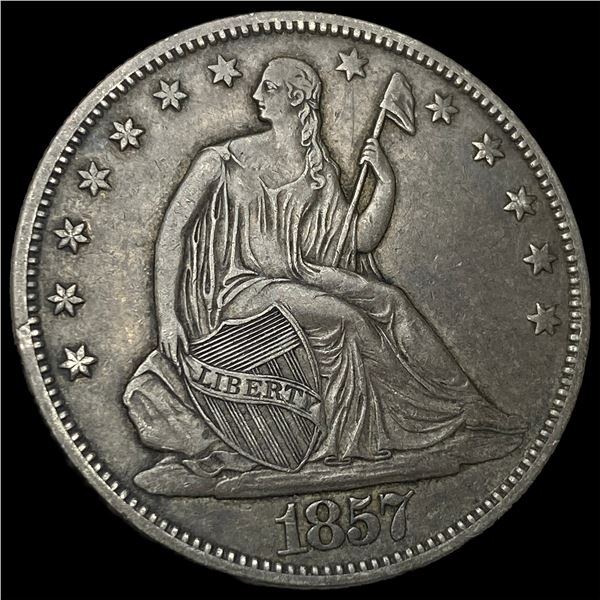 1857 Seated Liberty Half Dollar NEARLY   UNCIRCULATED