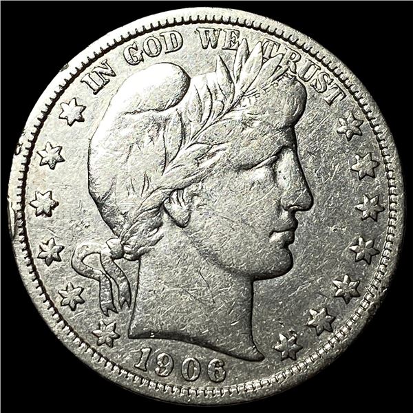 1906-D Silver Barber Half Dollar LIGHTLY   CIRCULATED