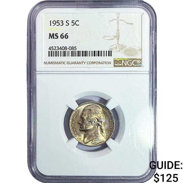 1953-S Jefferson Nickel NGC MS66