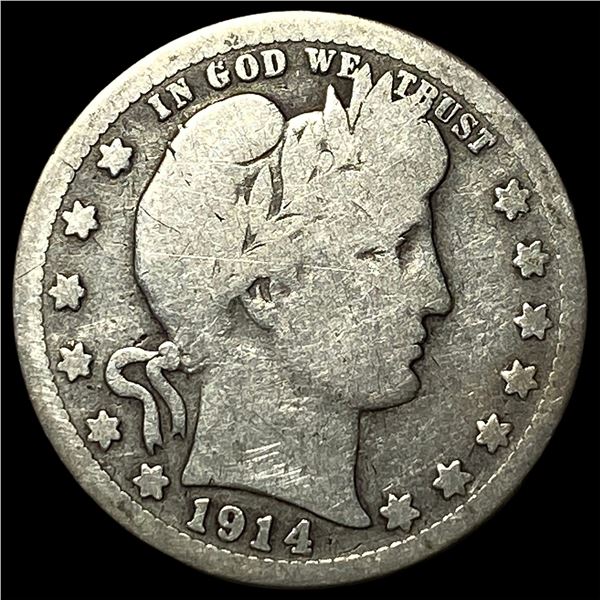 1914-S Silver Barber Quarter NICELY   CIRCULATED