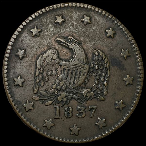1837 Hard Times Token Maycock NEARLY   UNCIRCULATED