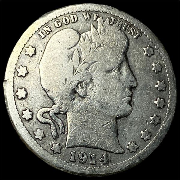 1914-S Barber Silver Quarter NICELY   CIRCULATED