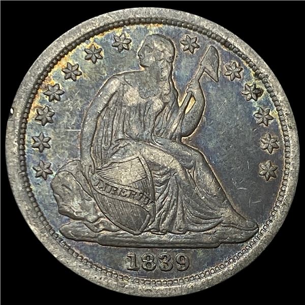 1839 Silver Seated Liberty Dime NEARLY   UNCIRCULATED