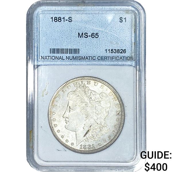 1881-S Morgan Silver Dollar NNC MS65