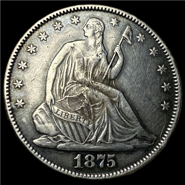 1875 Silver Seated Liberty Half Dollar HIGH   GRADE
