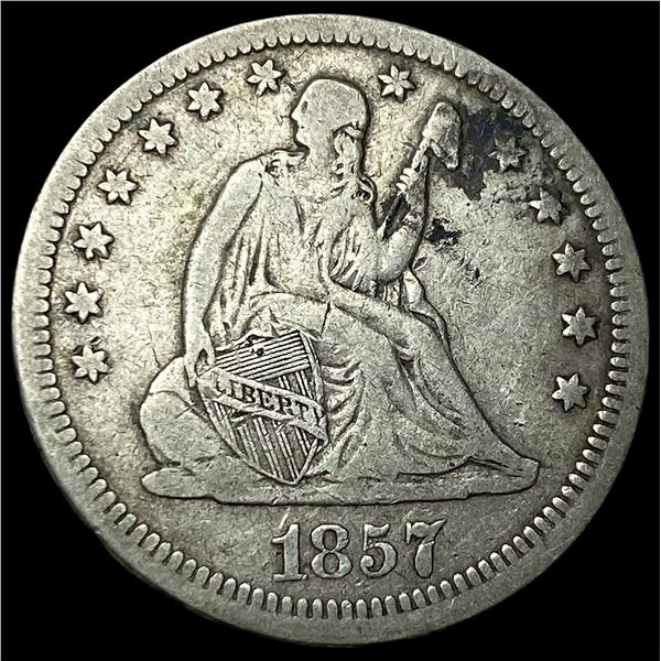 1857 Seated Liberty Quarter LIGHTLY   CIRCULATED