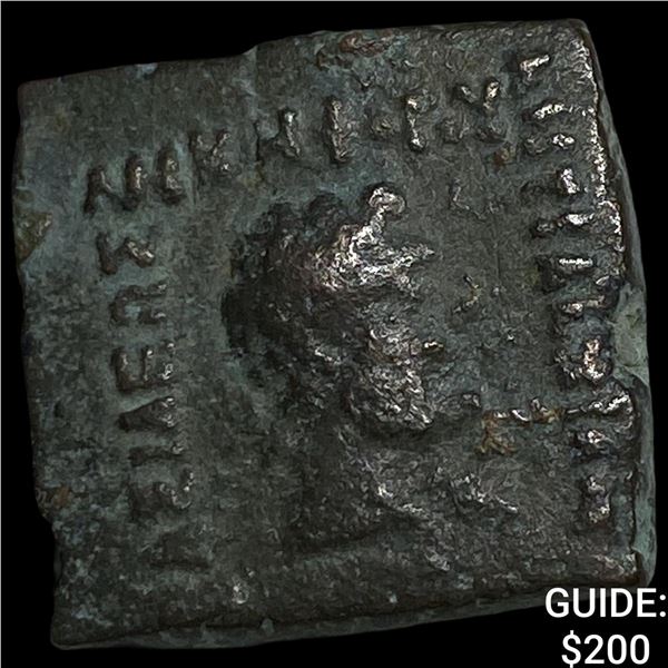 Bactrian Kingdom Antialcidas 115-95 BC Bronze  Square Unit NEARLY UNCIRCULATED