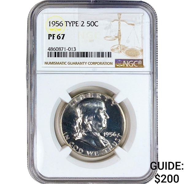 1956 Franklin Half Dollar NGC PF67 Type 2