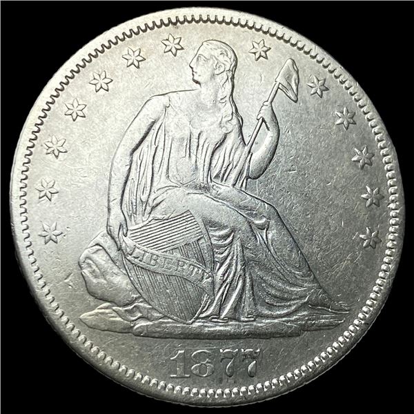 1877-S Silver Seated Liberty Half Dollar   NEARLY UNCIRCULATED