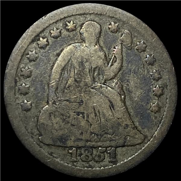 1851-O Silver Seated Liberty Half Dime   LIGHTLY CIRCULATED