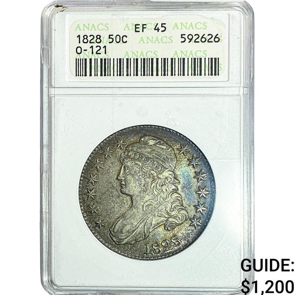 1828 Capped Bust Half Dollar ANACS EF45