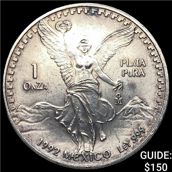 1992 Mexico Silver 1 Oz Libertad GEM BU