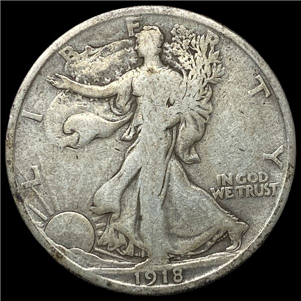 1918-S Silver Walking Liberty Half Dollar  NICELY CIRCULATED
