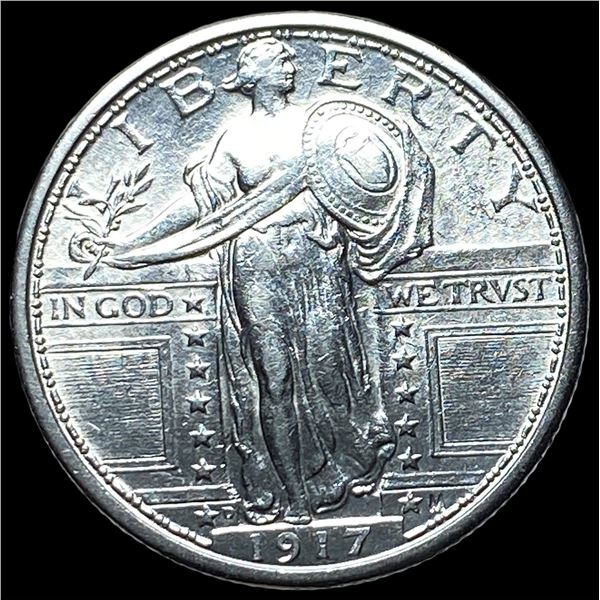 1917-D Type 1 Standing Liberty Quarter CHOICE  AU