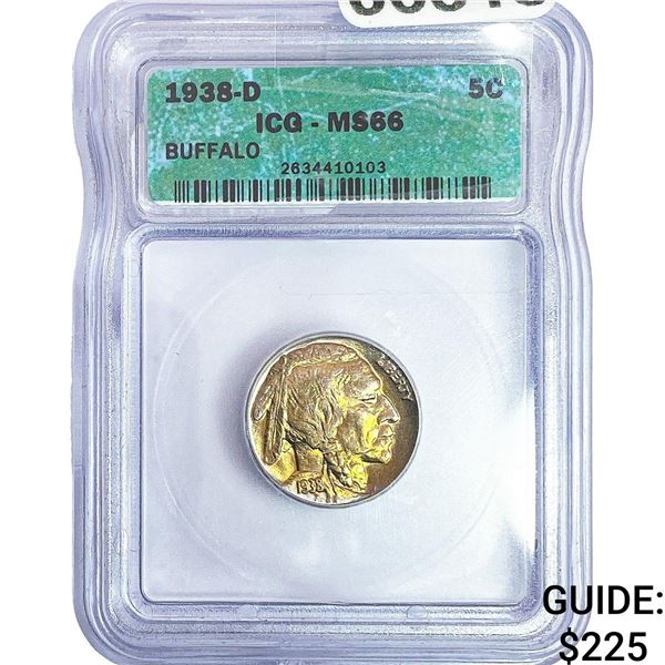 1938-D Buffalo Nickel ICG MS66