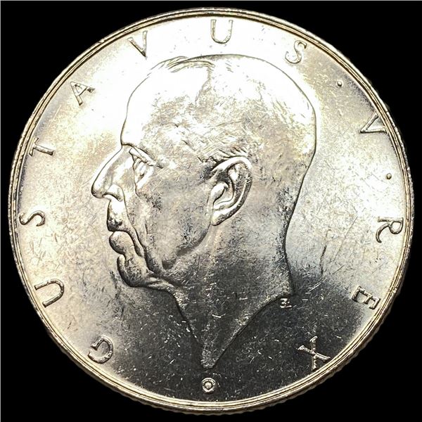 1938 Sweden Silver 2 Kroner UNCIRCULATED