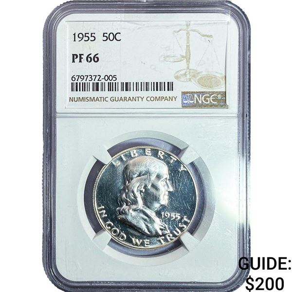 1955 Franklin Half Dollar NGC PF66