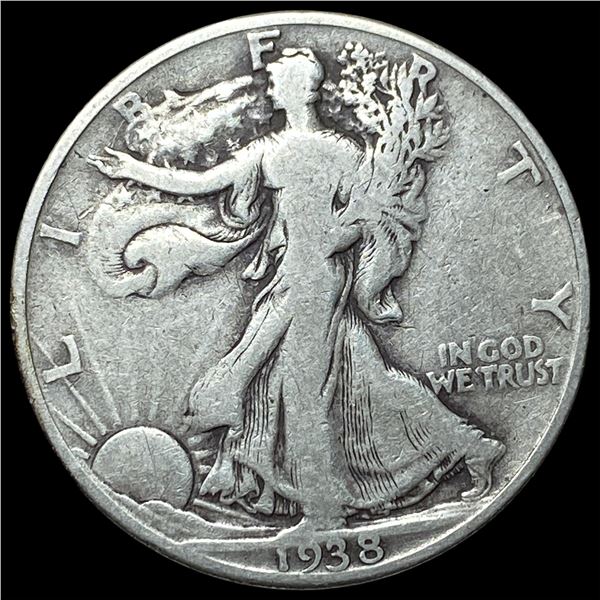 1938-D Silver Walking Liberty Half Dollar  LIGHTLY CIRCULATED