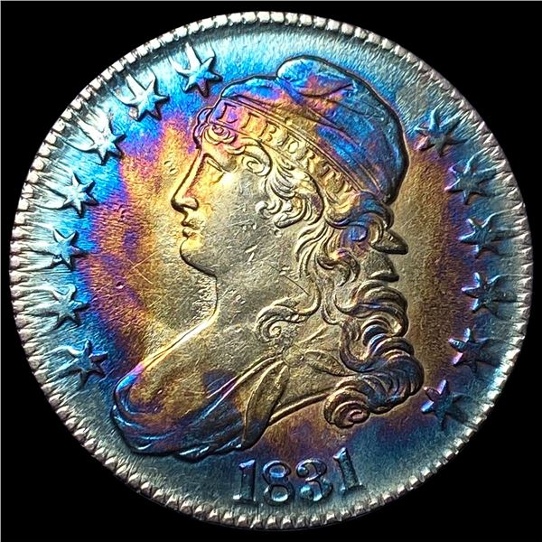 1831 Toned Capped Bust Half Dollar CLOSELY  UNCIRCULATED
