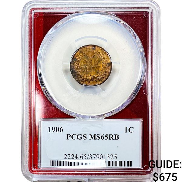 1906 Indian Head Cent PCGS MS65 RB
