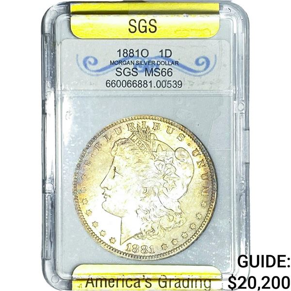 1881-O Morgan Silver Dollar SGS MS66