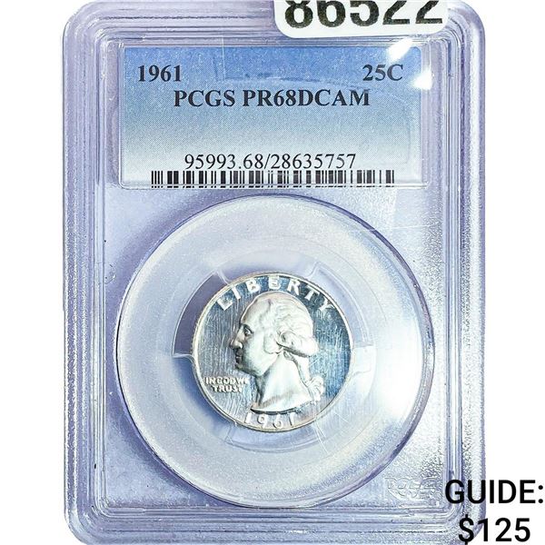 1961 Washington Silver Quarter PCGS PR68 DCAM