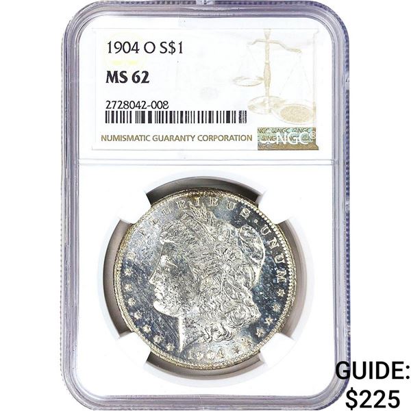 1904-O Morgan Silver Dollar NGC MS62