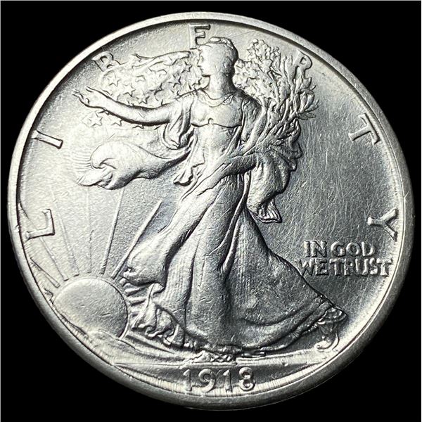 1918-S Walking Liberty Half Dollar CLOSELY   UNCIRCULATED