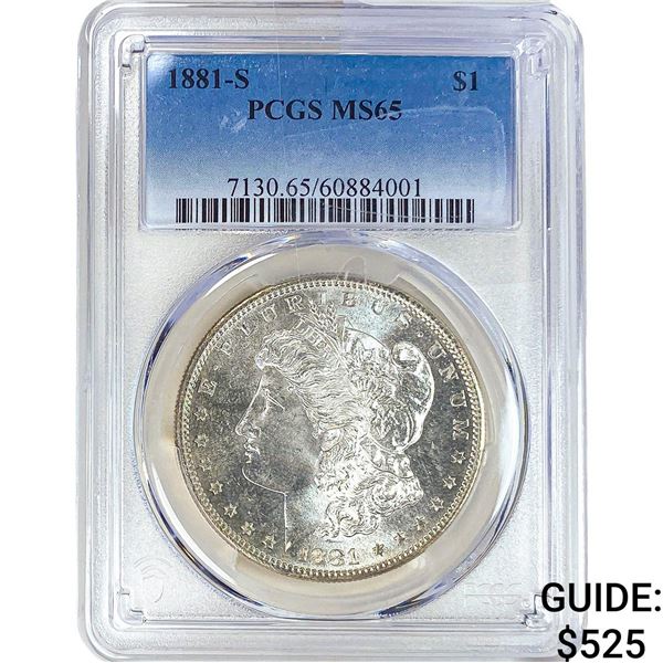 1881-S Morgan Silver Dollar PCGS MS65