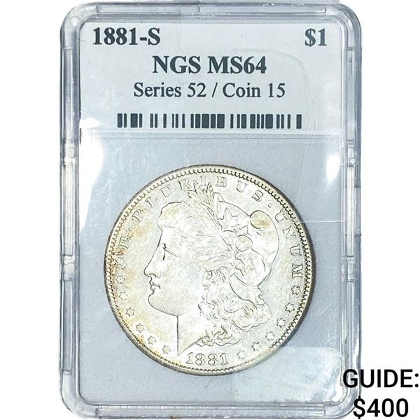 1881-S Morgan Silver Dollar NGS MS64