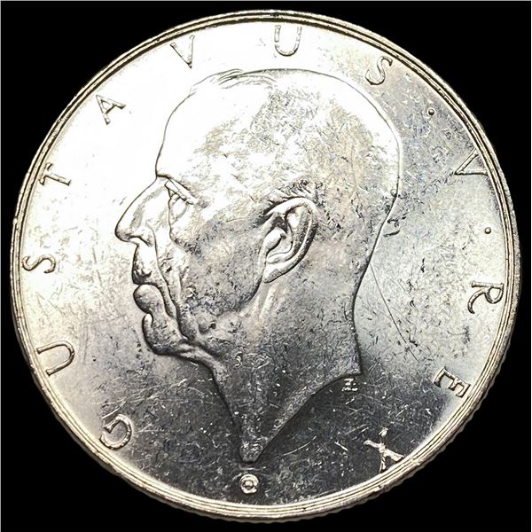 1938 Sweden Silver 2 Kroner UNCIRCULATED