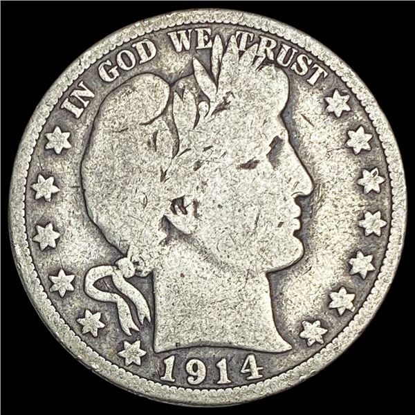 1914 Silver Barber Half Dollar NICELY   CIRCULATED