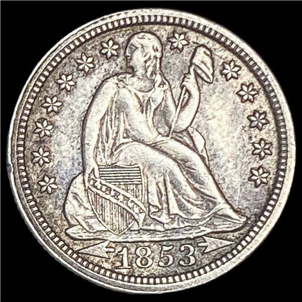1853 Arrows Seated Liberty Dime CLOSELY   UNCIRCULATED