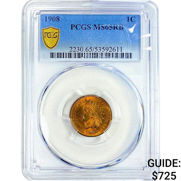 1908 Indian Head Cent PCGS MS65 RB