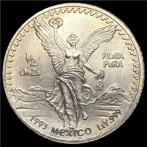 1993 Mexico Silver 1/2 Oz Libertad GEM BU