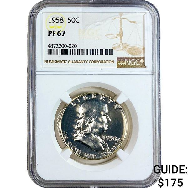 1958 Franklin Half Dollar NGC PF67