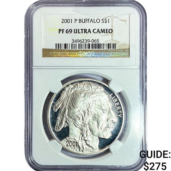 2001 $1 Sliver Buffalo NGC PF69 Ultra Cameo