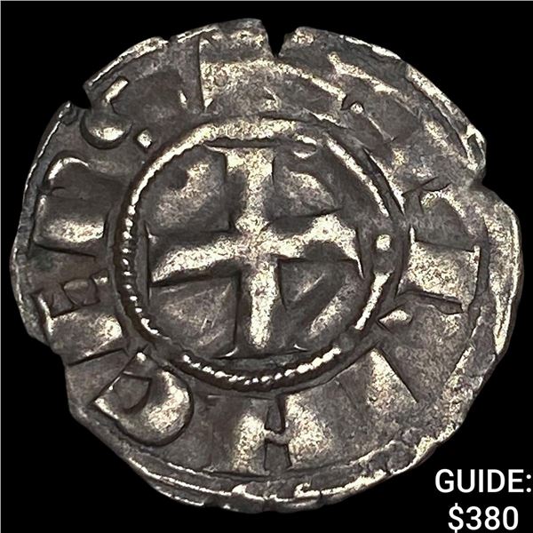 Crusader States, Achaea, Greece, 1245-1278  Silver Denier CLOSELY UNCIRCULATED