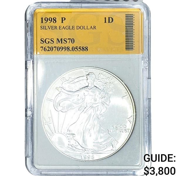 1998 Silver Eagle SGS MS70