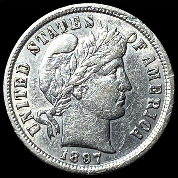 1897 Silver Barber Dime NEARLY UNCIRCULATED