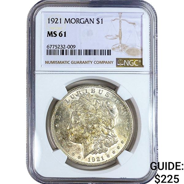 1921 Morgan Silver Dollar NGC MS61