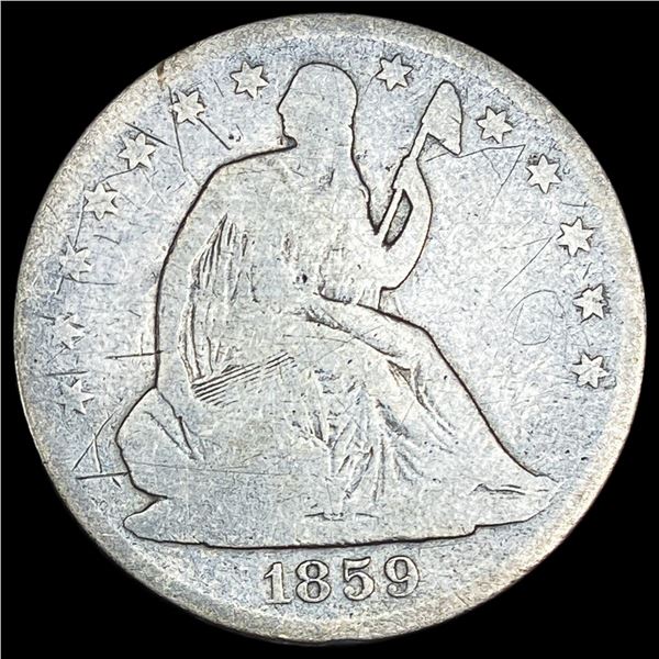 1859-O Silver Seated Liberty Half Dollar   NICELY CIRCULATED