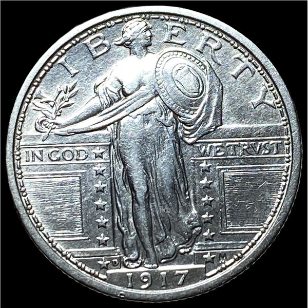 1917-D Type 1 Standing Liberty Quarter CHOICE  AU